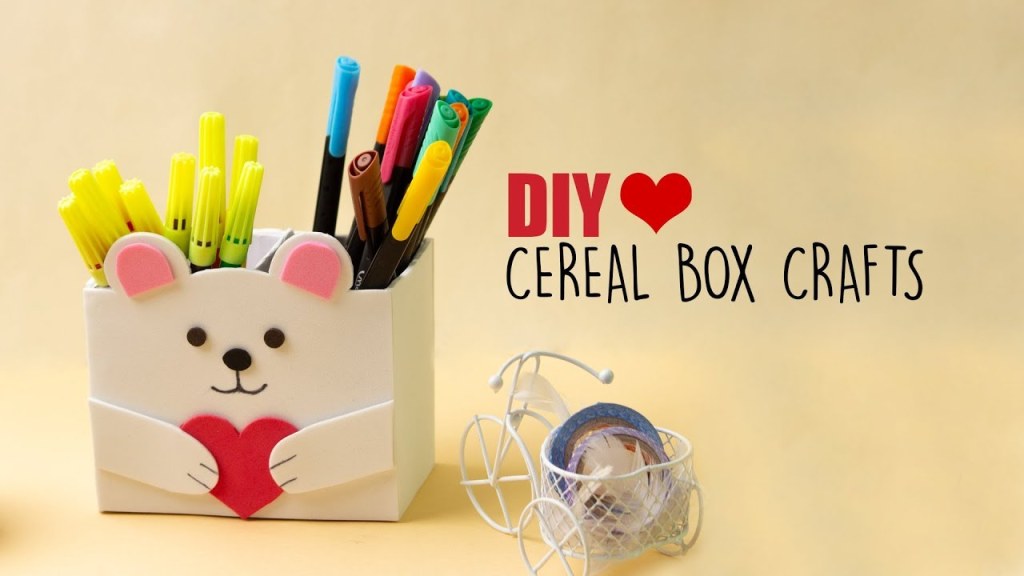 Picture of: Cereal Box Crafts  Diy Desk Organiser  Back to school