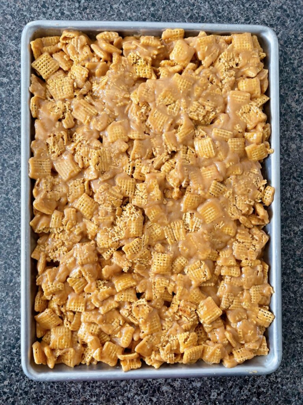 Picture of: Easy No Bake Chocolate Peanut Butter Chex Bars – The Mommy Mouse