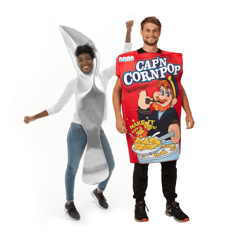 Picture of: Hauntlook Cereal Killer Halloween Couples Costume – Funny Breakfast Food &  Knife Outfits