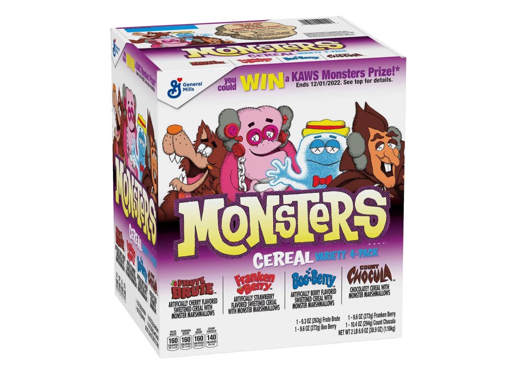 Picture of: KAWS Monsters Franken Berry Count Chocula Boo Berry Frute Brute Cereal  Variety Pack (Not Fit For Human Consumption)