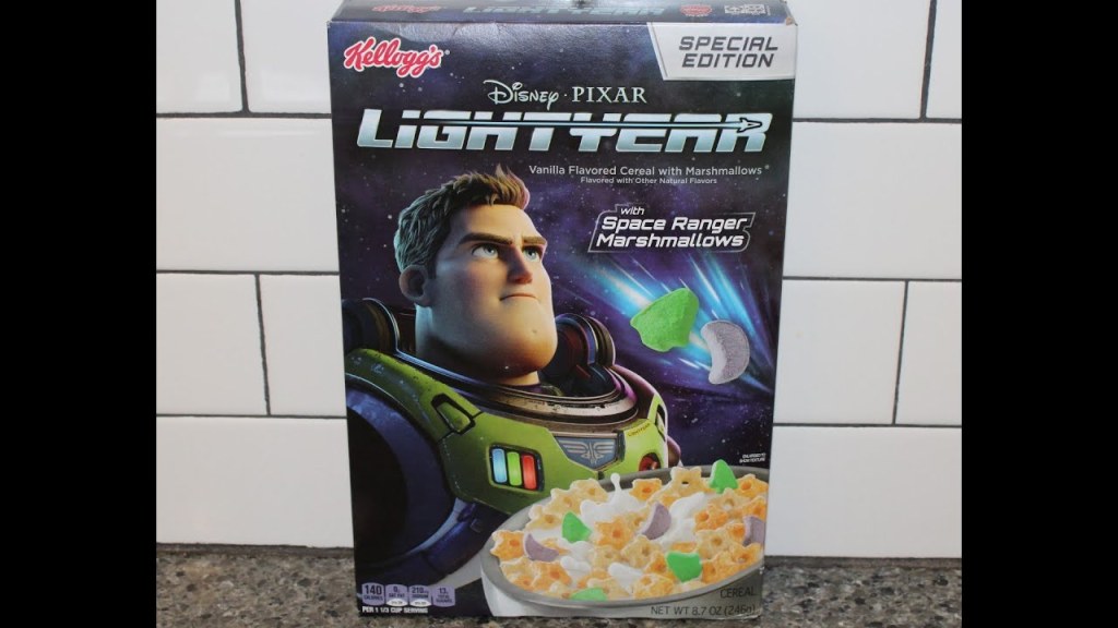 Picture of: Kellogg’s Disney Pixar Lightyear Vanilla Flavored Cereal with Space Ranger  Marshmallows Review