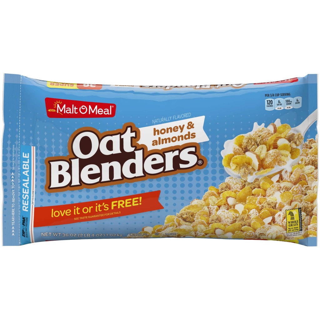 Picture of: Malt-O-Meal Oat Blenders with Honey &; Almonds Cereal  oz