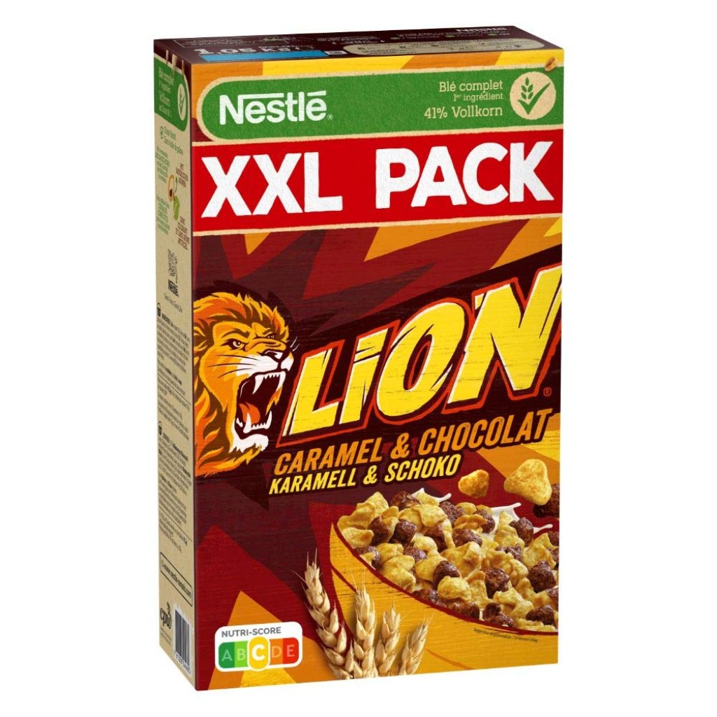 Picture of: Nestlé Lion Cereals, Karamell und Schoko Cerealien mit Vollkorn