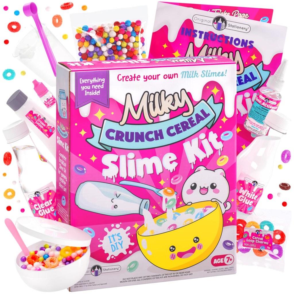 Picture of: Original Stationery Milky Cereal Crunchy Slime Kit, Mit Allem was Sie  benötigen, um Wirklich Knusprigen Müsli-Schleim Herzustellen, Tolle  Geschenkidee