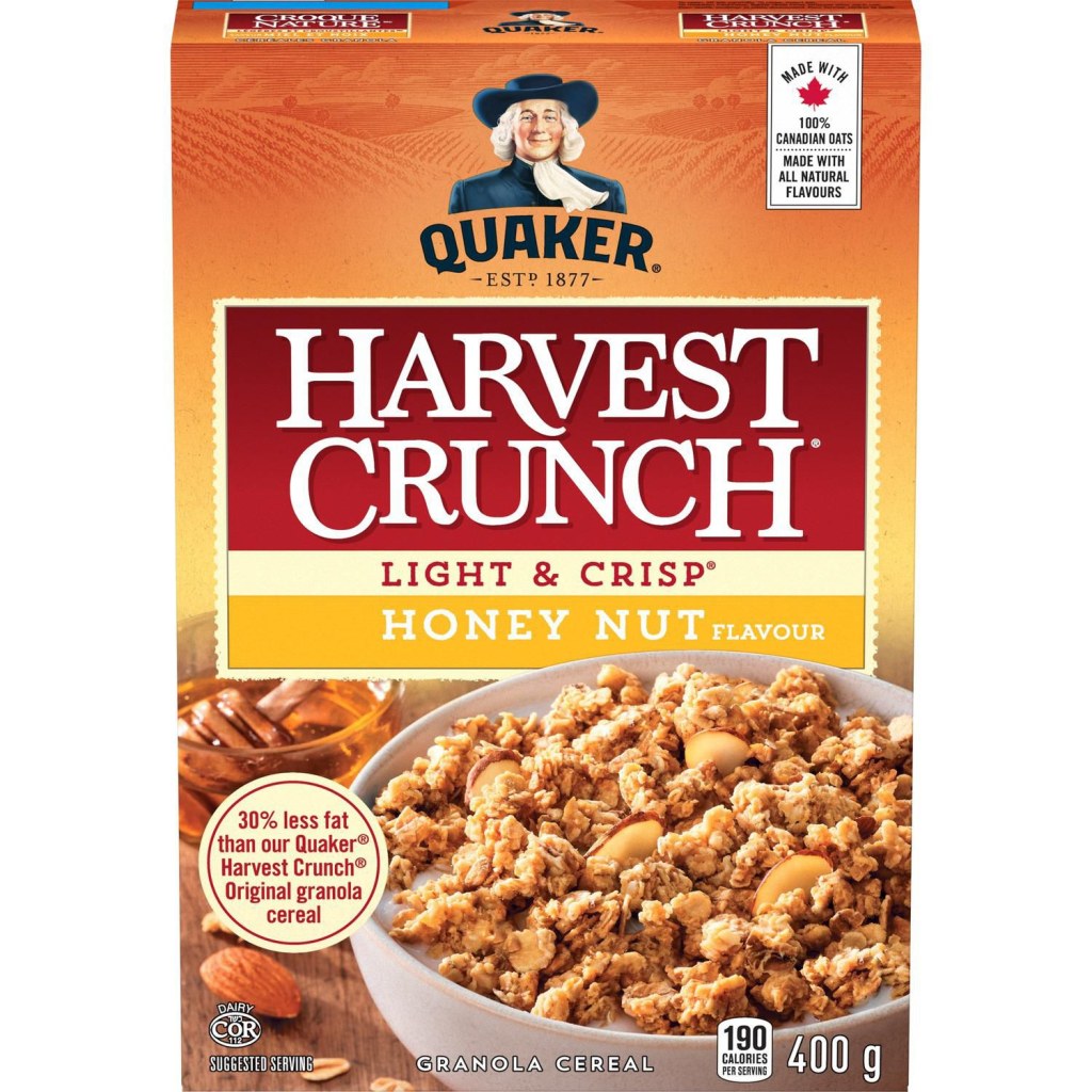 Picture of: Quaker Harvest Crunch Light & Crisp Honey & Nut Flavour Granola Cereal